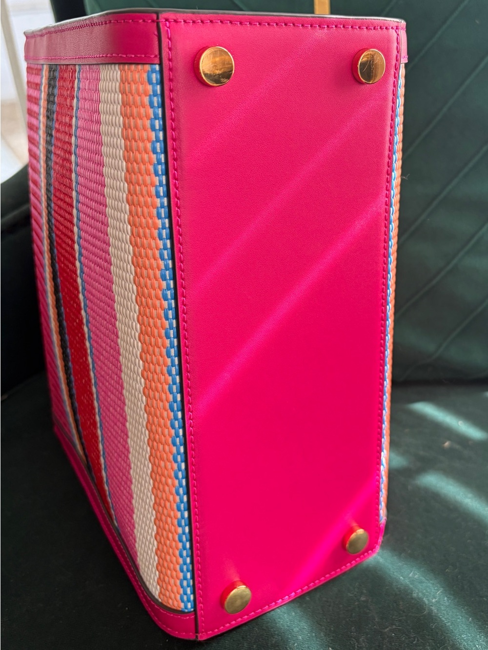 Kate Spade Manhattan Small Tote and Crossbody with Pink Multicolored Stripes - Picture 7 of 8